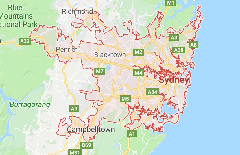 Sydney wholesale meet delivery map