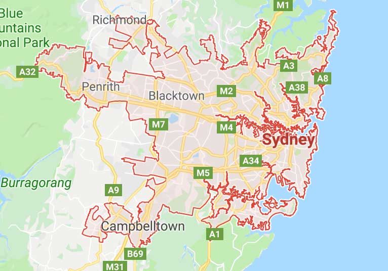Sydney wholesale meet delivery map